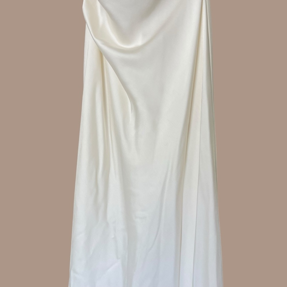 Significant Other Lucile Bridal Strapless Satin Gown with Train Bone White 4, S - Picture 7 of 16